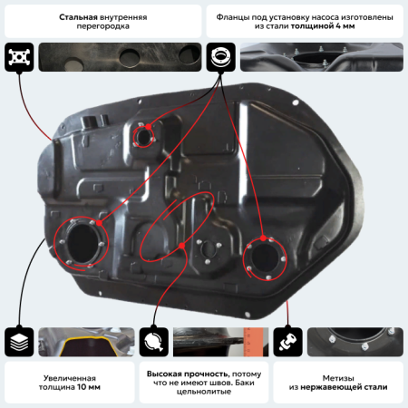 Пластиковый топливный бак Mitsubishi Airtrek, 2002-2009 г.в. (BP) -  60 л.